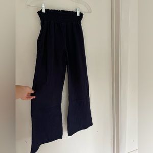 Navy faux linen breezy pants size XS